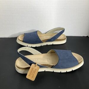 VISCATA Handmade In Spain Blue Suede Lug Sole‎ Premium Leather Insole Size 39/8